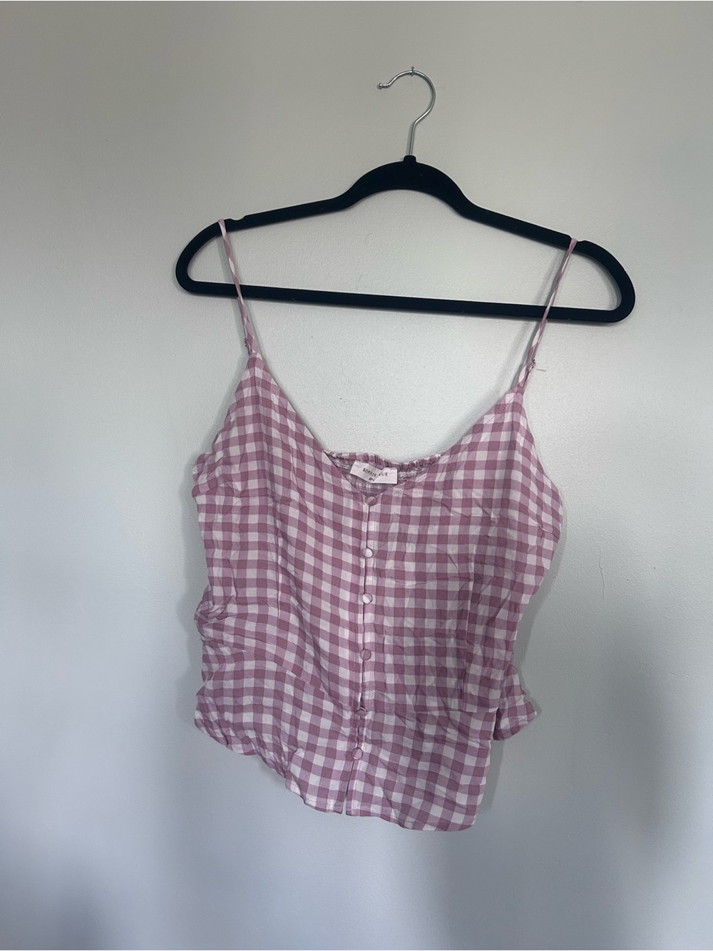 Sophie Rue Pink Gingham Button Cami